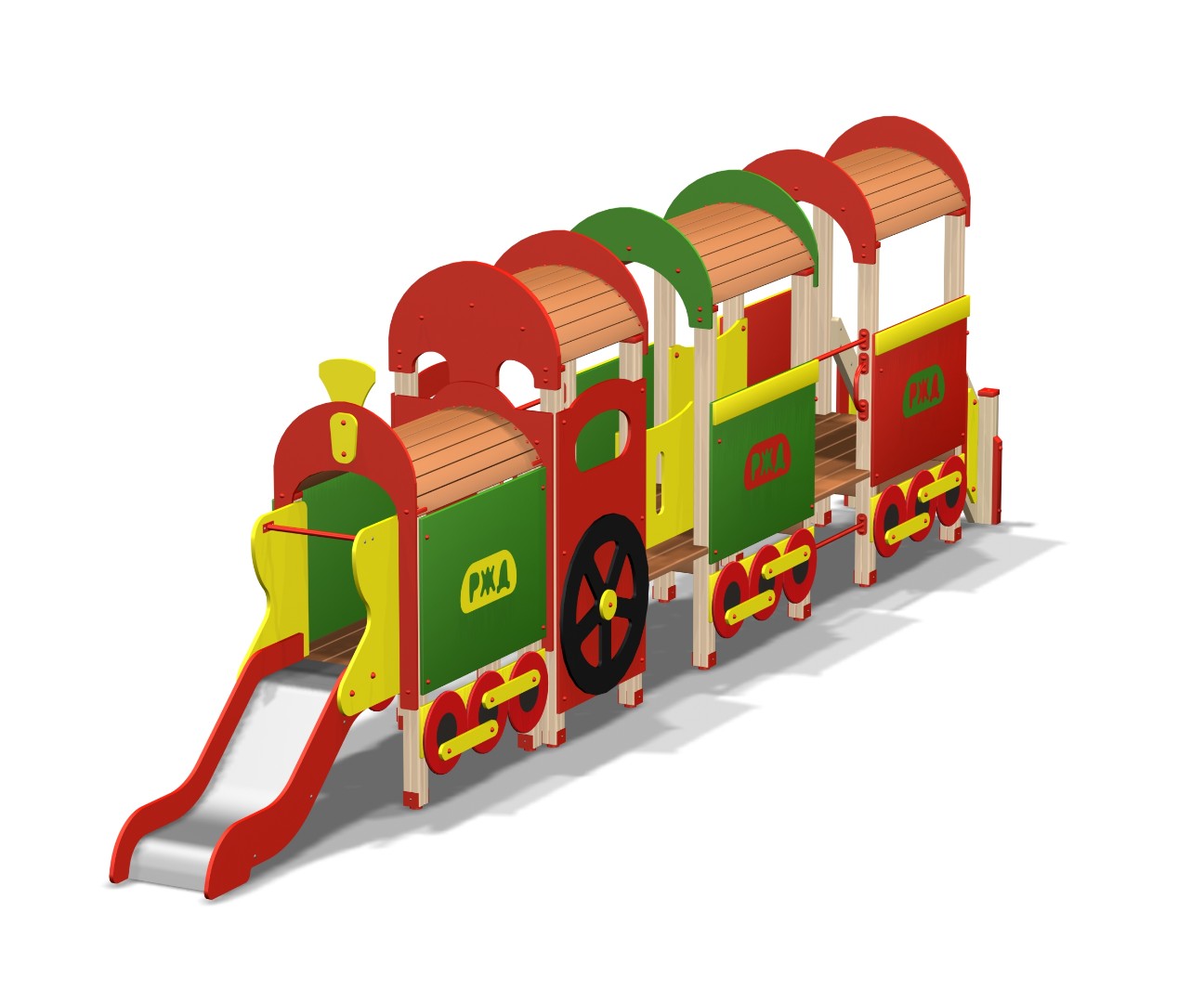 Детский игровой комплекс «Поезд с двумя вагонами»