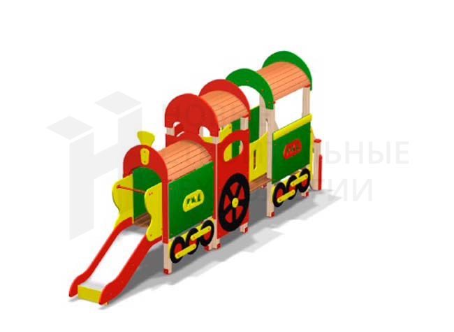 Детский игровой комплекс «Паровоз с одним вагоном»