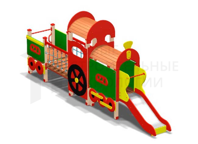 Детский игровой комплекс «Паровоз с открытым вагоном»